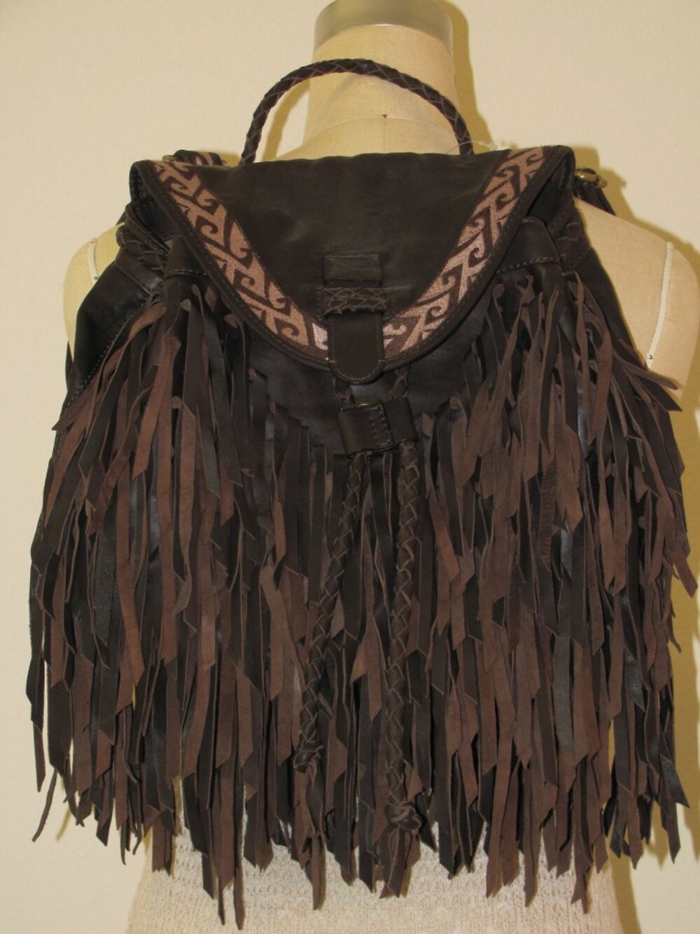 Fringed Leather Backpack - Picture 2 of 8